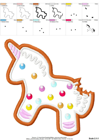Bitten Gingerbread Man Unicorn Cookie - image 3