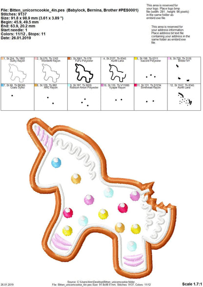Bitten Gingerbread Man Unicorn Cookie - image 4