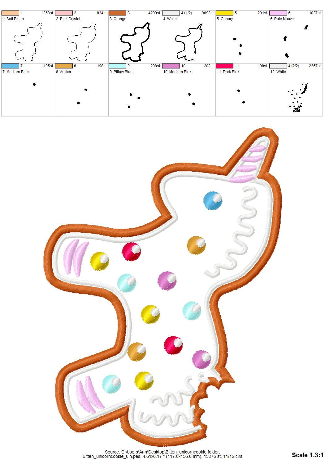 Bitten Gingerbread Man Unicorn Cookie - image 6