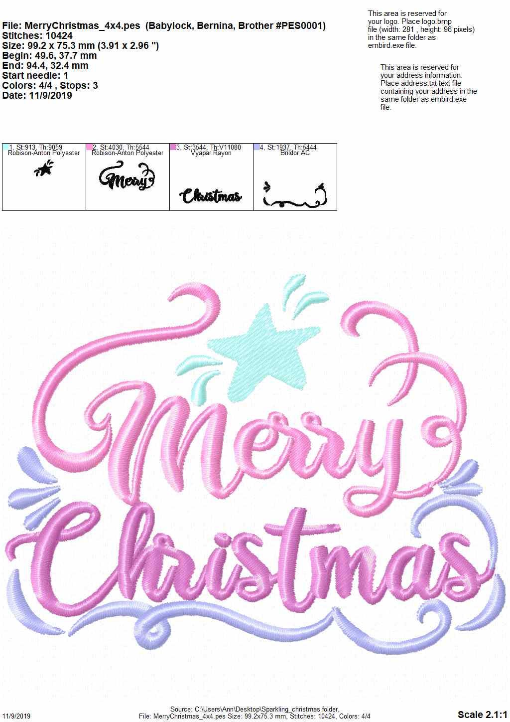 Sparkling Merry Christmas SET of 6 quotes saying machine embroidery designs Santa Claus quote kitchen napkin embroidery