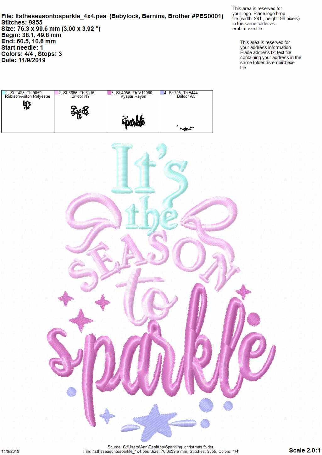 Sparkling Merry Christmas SET of 6 quotes saying machine embroidery designs Santa Claus quote kitchen napkin embroidery