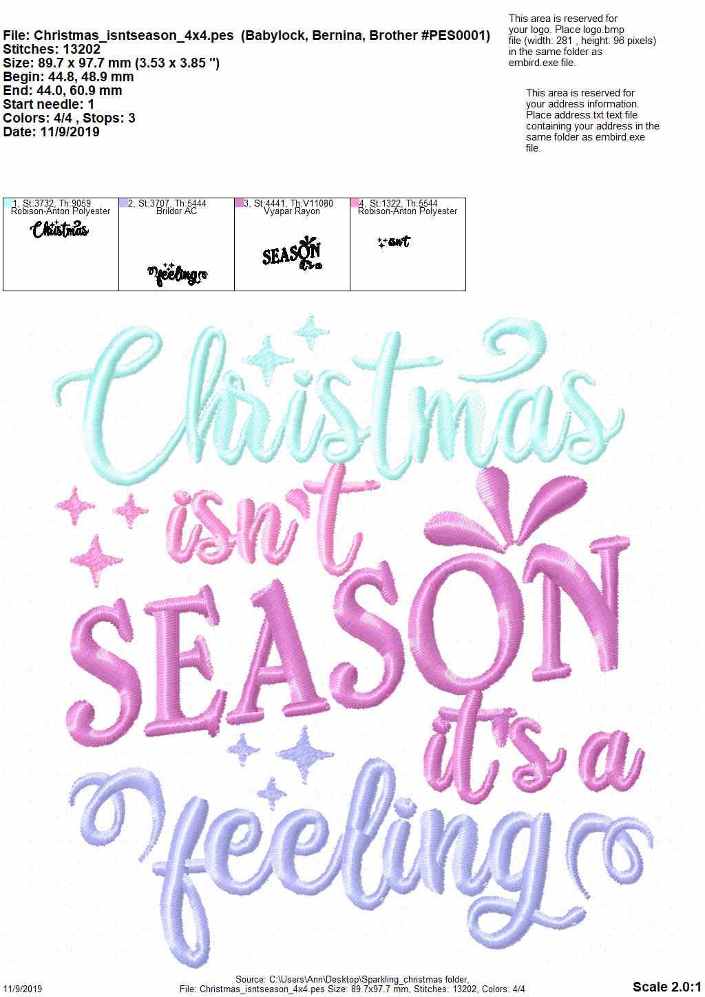 Sparkling Merry Christmas SET of 6 quotes saying machine embroidery designs Santa Claus quote kitchen napkin embroidery