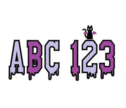 Halloween Spooky Melted FONT Applique Varsity Collegiate Melting Dripping Alphabet Monogram machine embroidery designs sizes 3 up to 6 inch - image 1