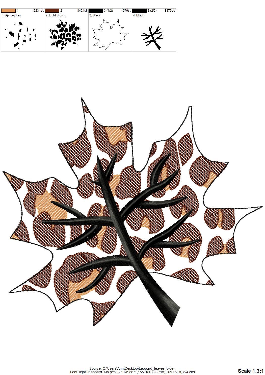 Leopard Patterned Oak Maple Leaf - image 2