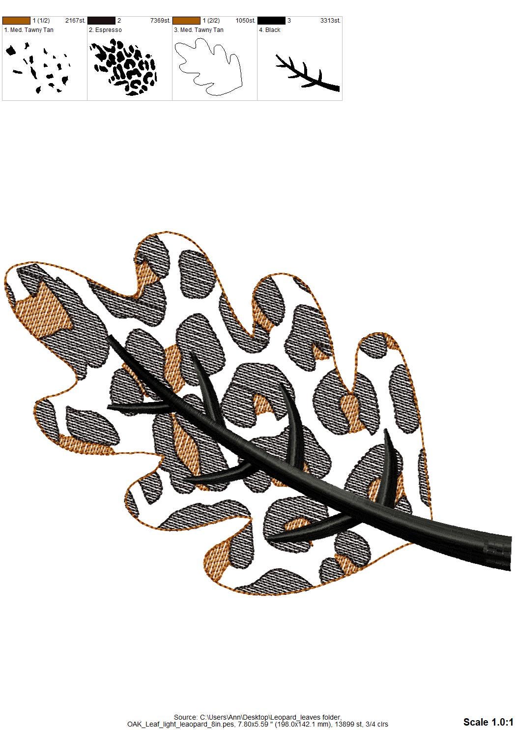 Leopard Patterned Oak Maple Leaf - image 4