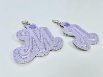 Puffy foam Key Fob snap tab and Eyelet Puff Monogram alphabet A-Z keychain simply in the hoop ITH gift idea machine embroidery designs - image 7