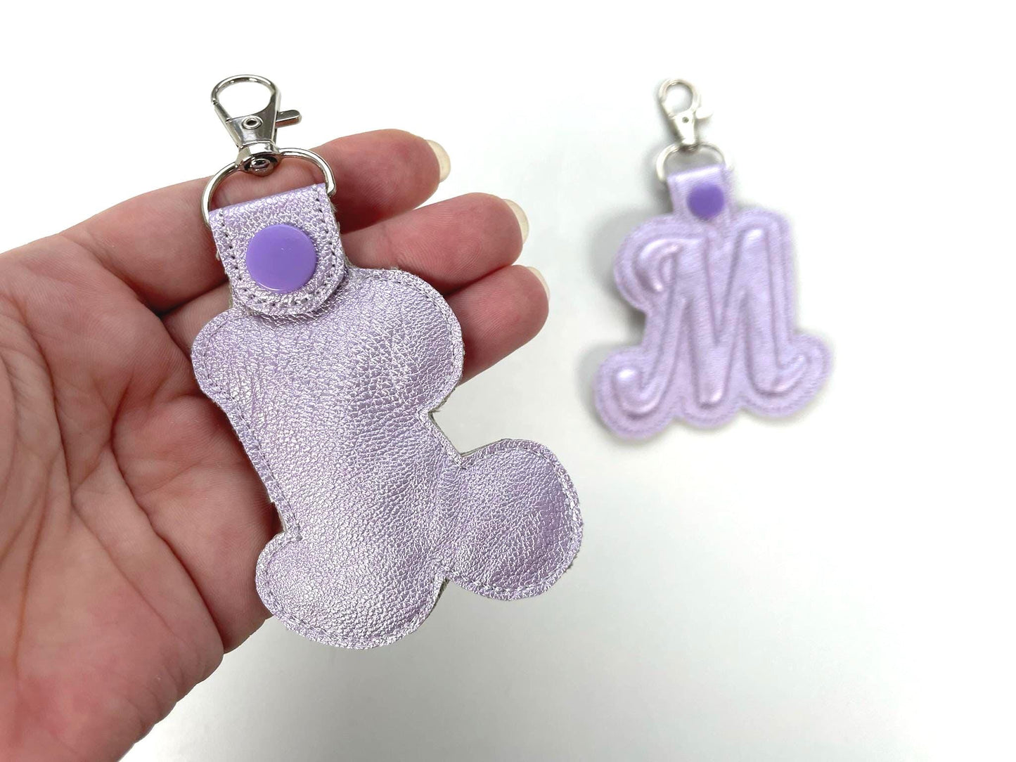 Puffy foam Key Fob snap tab and Eyelet Puff Monogram alphabet A-Z keychain simply in the hoop ITH gift idea machine embroidery designs - image 5