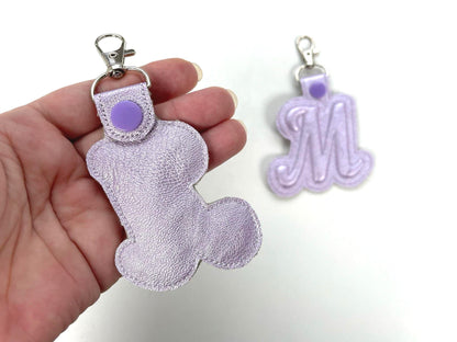 Puffy foam Key Fob snap tab and Eyelet Puff Monogram alphabet A-Z keychain simply in the hoop ITH gift idea machine embroidery designs - image 5