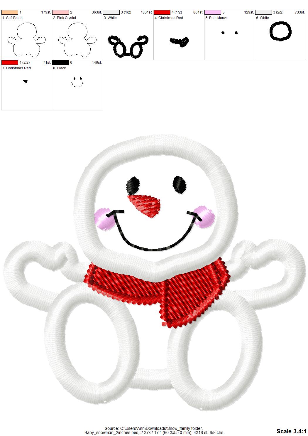Christmas Snowman Family and Mini Font - image 2