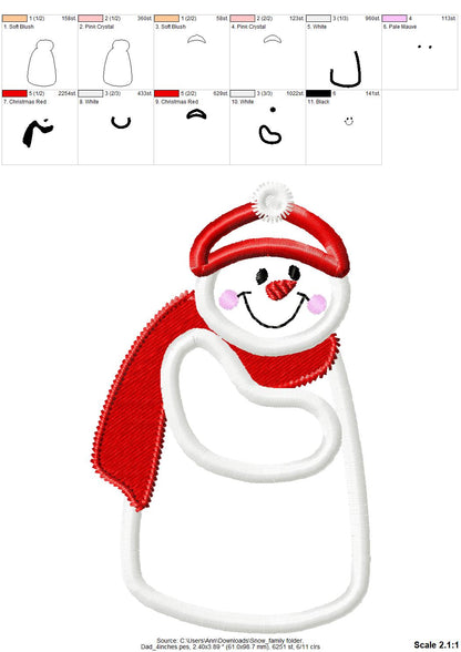 Christmas Snowman Family and Mini Font - image 4