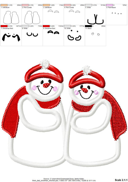 Christmas Snowman Family and Mini Font - image 5