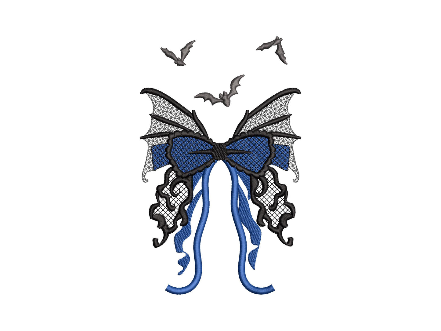 Halloween Spooky Bow split side seam cutout side bow fill stitch and lace effect machine embroidery designs  girls t-shirt sweatshirt design - image 4