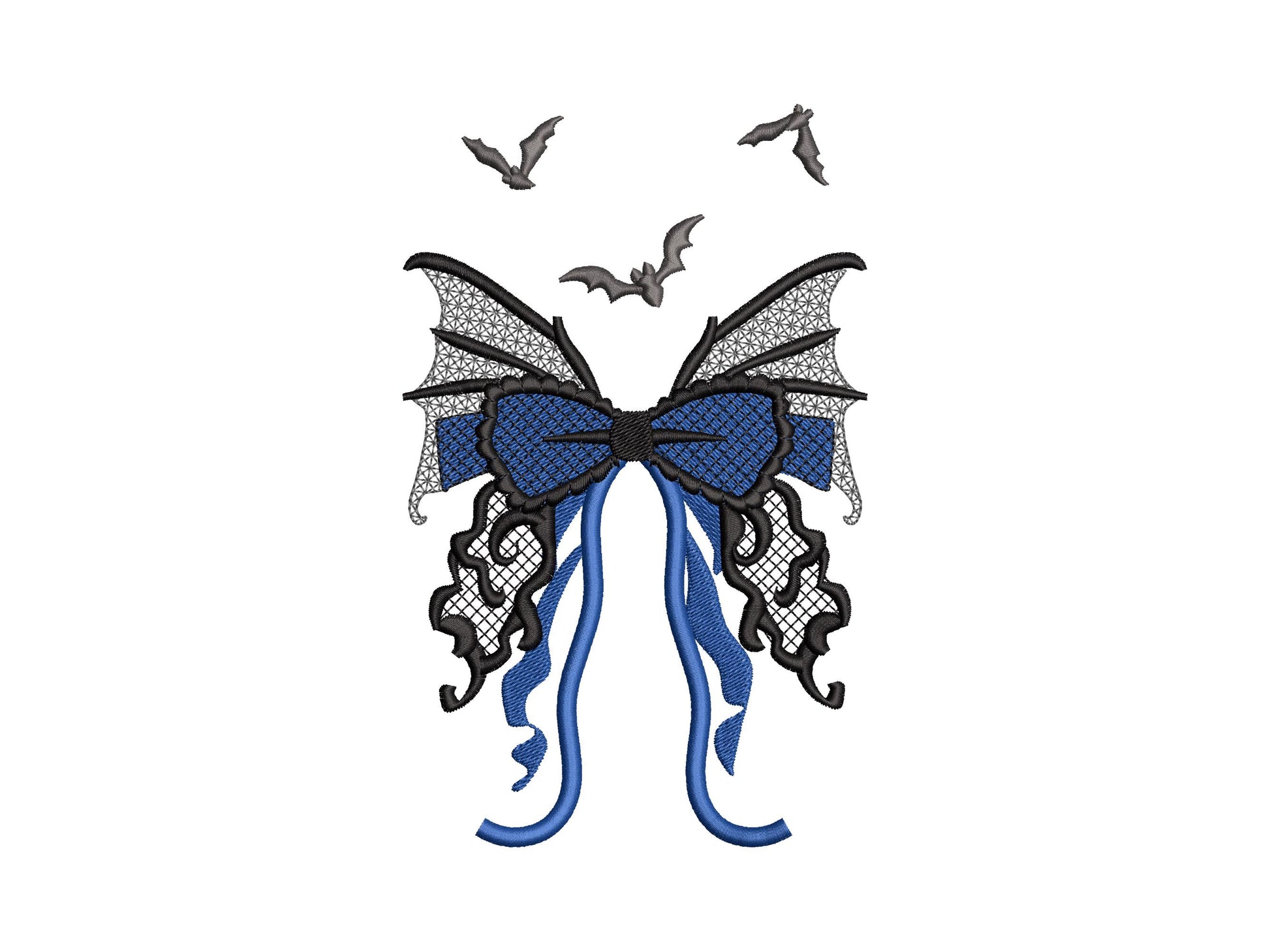 Halloween Spooky Bow split side seam cutout side bow fill stitch and lace effect machine embroidery designs  girls t-shirt sweatshirt design - image 4