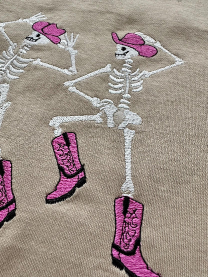 Dancing Skeletons Cowboy Hat Boots Cowgirl Skeleton girls Halloween machine embroidery designs sizes 7 up to 10 inches kids spooky design - image 5