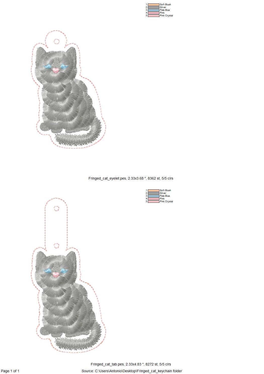Fluffy Kitty Cat Keychain