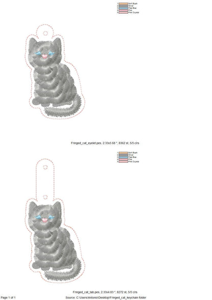 Fluffy Kitty Cat Keychain