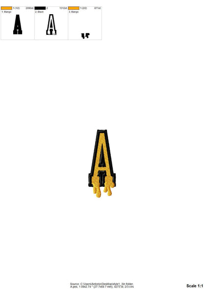 Halloween Spooky Melted FONT 2 styles Varsity Collegiate type kids best alphabet monogram machine embroidery designs fill stitch and outline - image 8