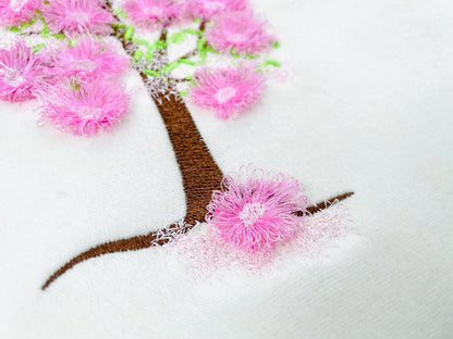Fringed Blossom Tree Cherry Sakura Apple Tree Flowered Flower Fluffy Fringe floral machine embroidery designs fuzzy bloom sizes 5 up to 7 in - image 3
