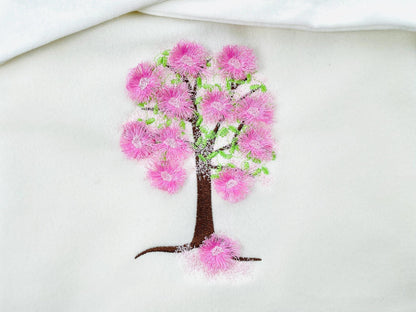 Fringed Blossom Tree Cherry Sakura Apple Tree Flowered Flower Fluffy Fringe floral machine embroidery designs fuzzy bloom sizes 5 up to 7 in - image 2