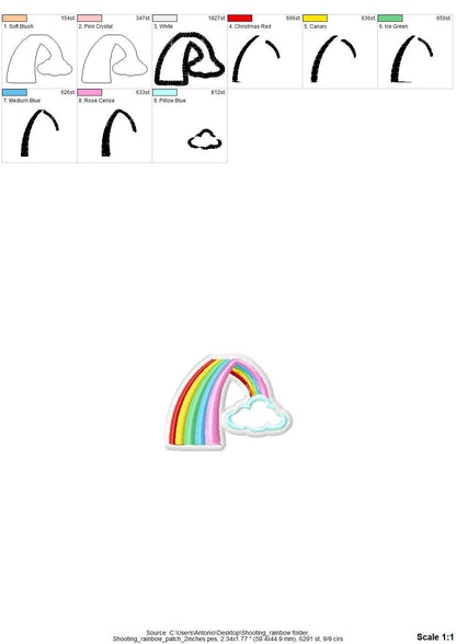Rainbow and Cloud Applique Patch - image 3