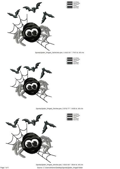 Cute little fringed fluffy Spider fur chenille Halloween machine embroidery designs spooky scary Spider fun fall baby kids sizes 3 to 4 inch - image 5