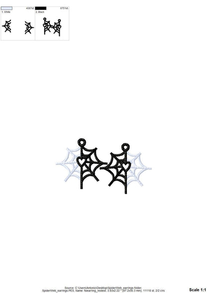 Spiderweb charm earrings FSL freestanding lace machine embroidery designs kids girls Halloween cobweb earrings size 2 in simply in the hoop - image 5