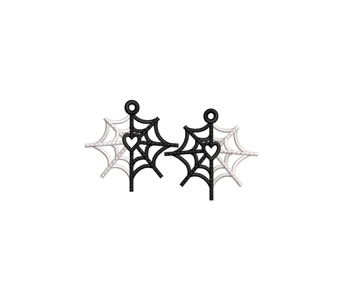 Spiderweb charm earrings FSL freestanding lace machine embroidery designs kids girls Halloween cobweb earrings size 2 in simply in the hoop - image 4