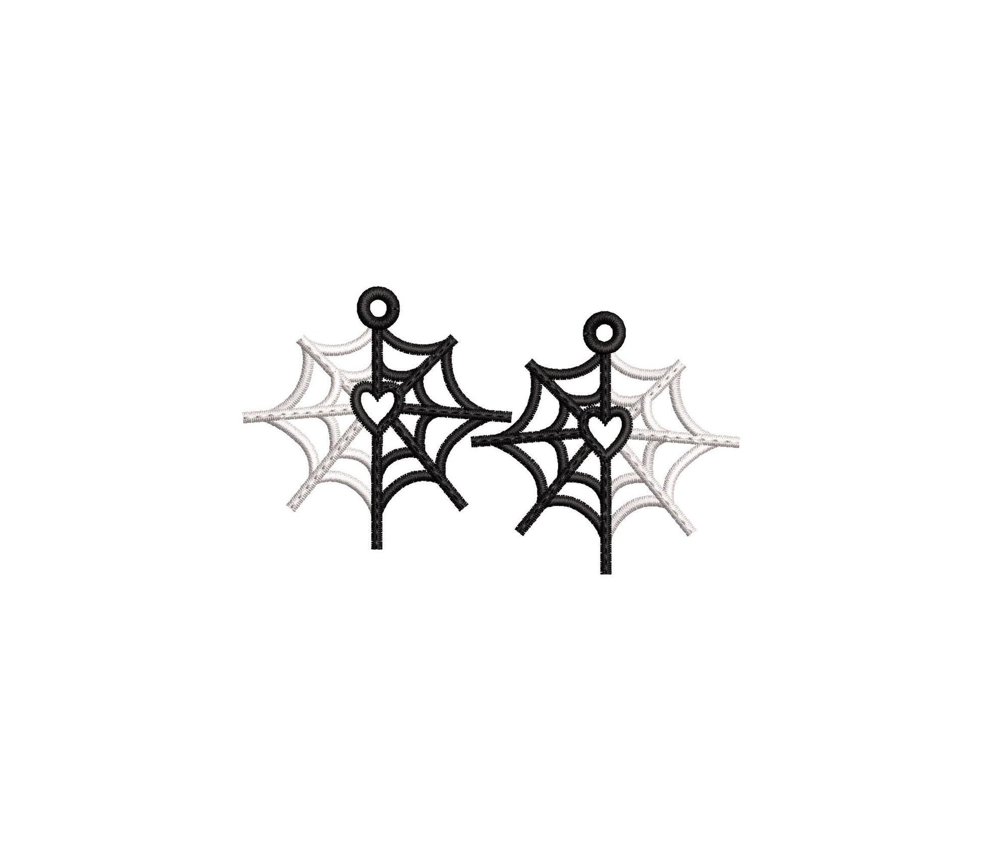 Spiderweb charm earrings FSL freestanding lace machine embroidery designs kids girls Halloween cobweb earrings size 2 in simply in the hoop - image 4