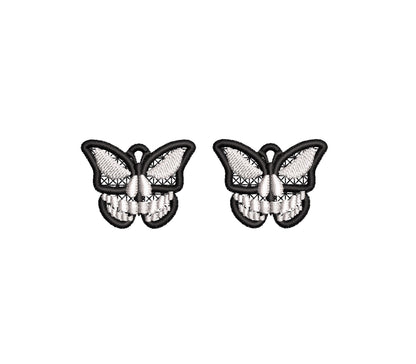 Halloween Spooky Skull Butterfly earrings FSL freestanding lace machine embroidery designs girls charm simply in the hoop size 1.2 inch - image 4
