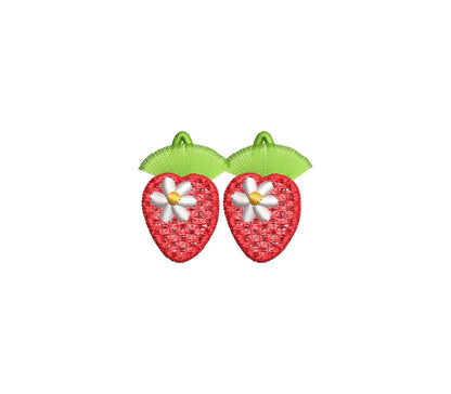 Summer Strawberry berries girls kids fringed pretty earrings charm FSL freestanding lace machine embroidery designs simply in the hoop ITH - image 10