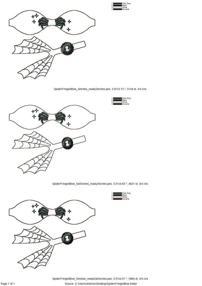 Halloween spooky Spider Bow 3D dimensional fur fluffy fringed machine embroidery designs kids felt feltie design in the hoop ITH project - image 8