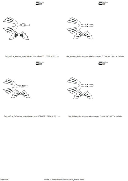 Halloween spooky Bat Bow 3D dimensional machine embroidery designs felt feltie design simply in the hoop ITH project kids hairpin brooch - image 4