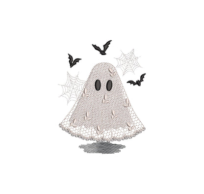 Halloween Ghost Bride 2 types awesome lace effect dress machine embroidery designs sizes 4 up to 6 inches kids girls scary spooky design - image 7