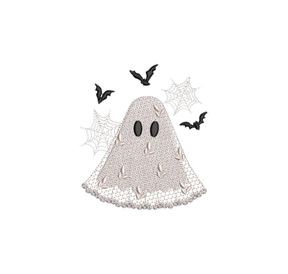 Halloween Ghost Bride 2 types awesome lace effect dress machine embroidery designs sizes 4 up to 6 inches kids girls scary spooky design - image 6