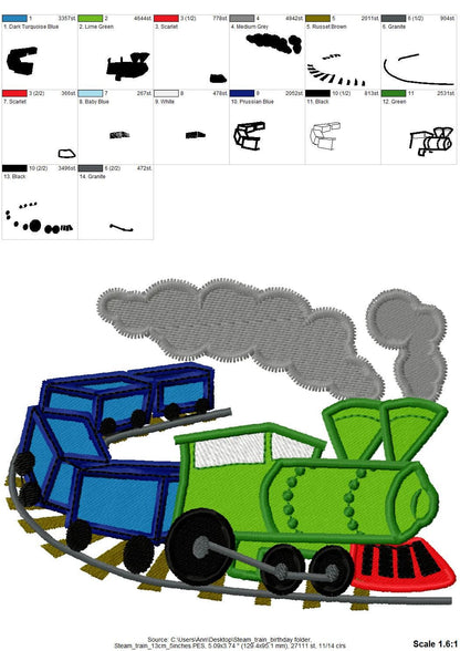 Birthday Steam Train Applique - image 4