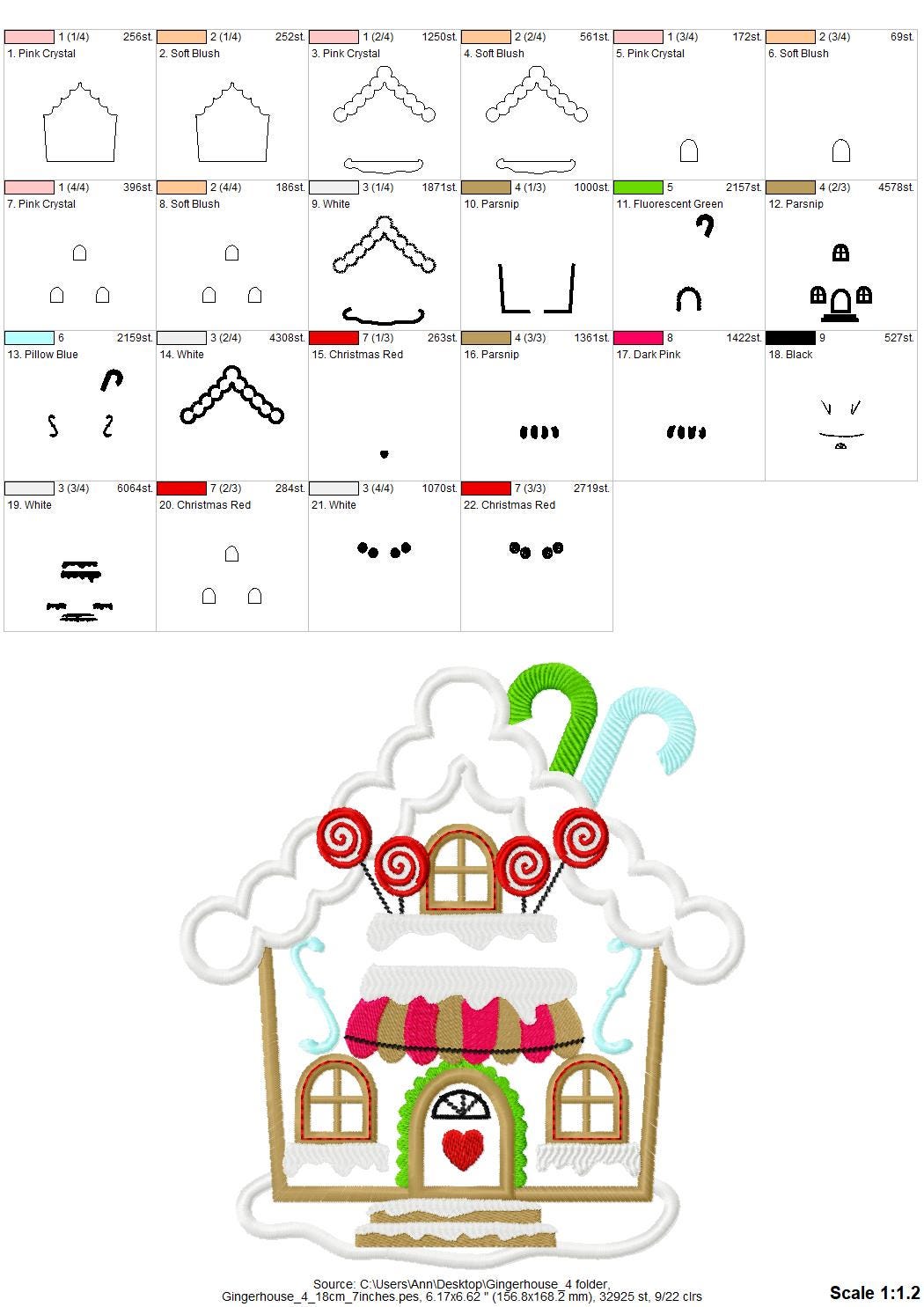 Sweet Christmas Gingerbread House Applique - image 6