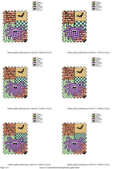 Halloween Spider patchwork patterned Spider Web Bats cute Spider kids machine embroidery designs sizes 4 up to 7 inch scary spooky design - image 8