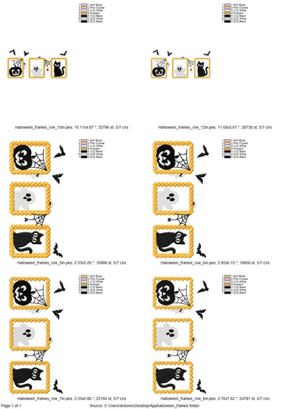 Halloween Cute Trio Portrait in Frame Pumpkin Jack Lantern Little Ghost and Black Cat Applique scary spooky machine embroidery designs - image 5