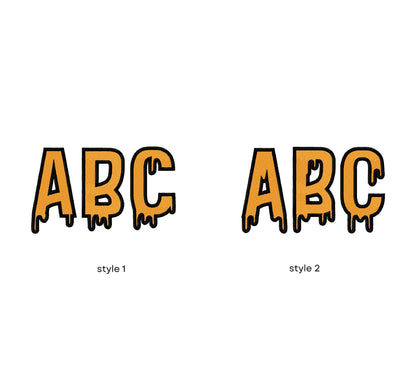 Halloween Spooky Melted FONT 2 styles Block type fill stitch and outline best Melting Dripping alphabet monogram machine embroidery designs - image 4
