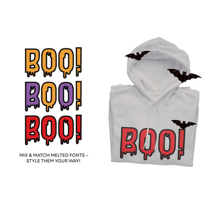 Halloween Spooky Melted FONT 2 styles Block type fill stitch and outline best Melting Dripping alphabet monogram machine embroidery designs - image 3