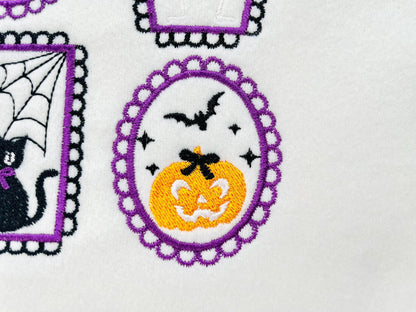 Halloween Dancing Skeleton Kitty Cat Little Ghost and Pumpkin Set of 4 machine embroidery designs mini sizes 2 up to 4 in kids scary spooky - image 5