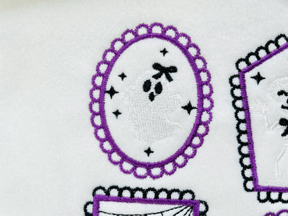 Halloween Little Ghost Baby Girl in Frame machine embroidery designs mini sizes 2 up to 4 inch kids girls scary spooky Cute Ghost design - image 2