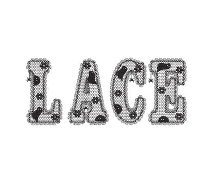 Lace Edge Halloween FONT lace patterned Floral Alphabet Monogram Peekeng Ghost Spider machine embroidery designs large sizes 3 up to 5.6 in - image 5