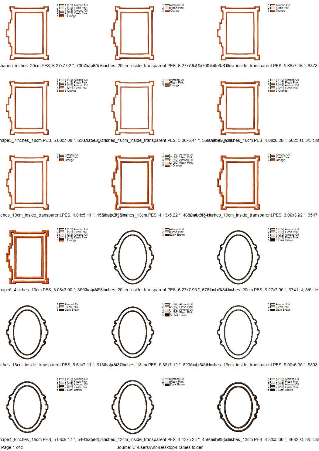 Frame Set of 5 – Girl embroidery pattern by Artapli