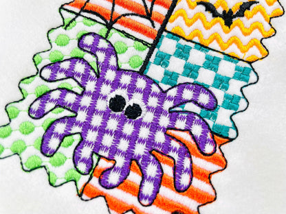 Halloween Spider patchwork patterned Spider Web Bats cute Spider kids machine embroidery designs sizes 4 up to 7 inch scary spooky design - image 4