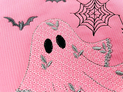 Halloween Ghost awesome lace effect dress machine embroidery designs for hoop 4x4 and 5x7 kids baby girls scary spooky Bat Spider Web design - image 4
