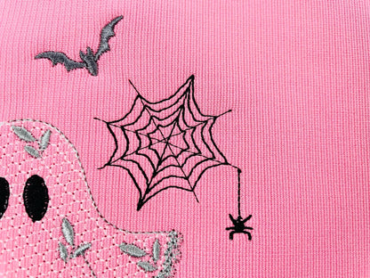 Halloween Ghost awesome lace effect dress machine embroidery designs for hoop 4x4 and 5x7 kids baby girls scary spooky Bat Spider Web design - image 3