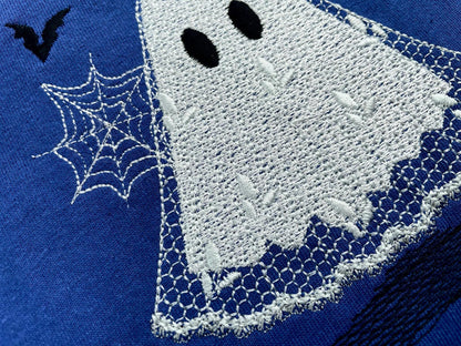 Halloween Ghost Bride 2 types awesome lace effect dress machine embroidery designs sizes 4 up to 6 inches kids girls scary spooky design - image 3