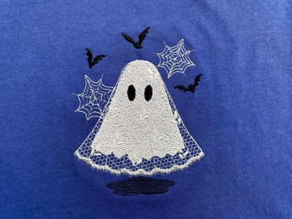 Halloween Ghost Bride 2 types awesome lace effect dress machine embroidery designs sizes 4 up to 6 inches kids girls scary spooky design - image 1