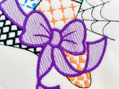 Patchwork Witch Hat Halloween theme awesome patterned Witch Hat outline girls machine embroidery designs sizes 4 up to 8 inch light stitch - image 5